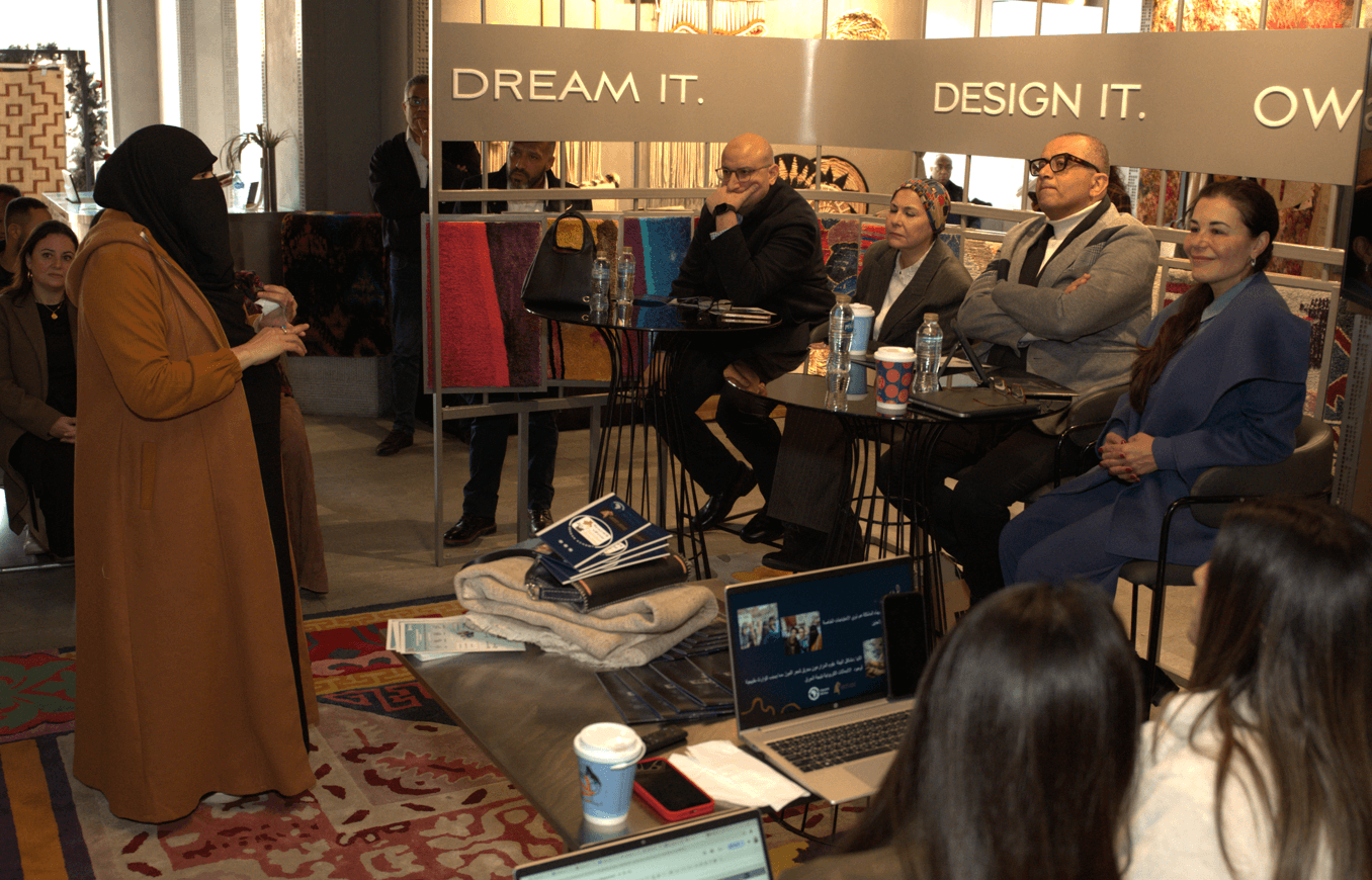 Highlights from the Oriental Weavers pitching event, where promising startups showcased their ideas to Yasmine Khamis, Chair of Oriental Weavers.